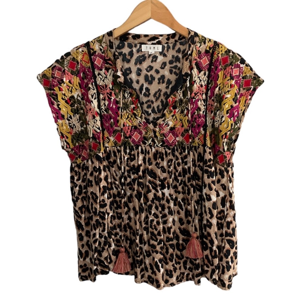 THML Short Sleeve Embroidered Top